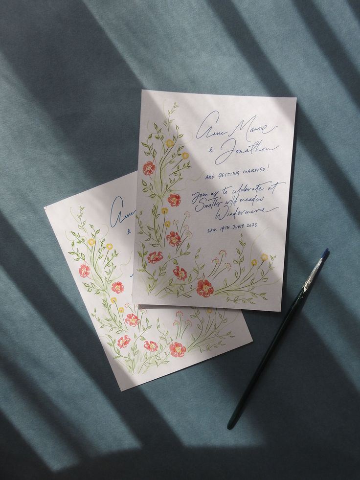 Handwritten wedding invitations