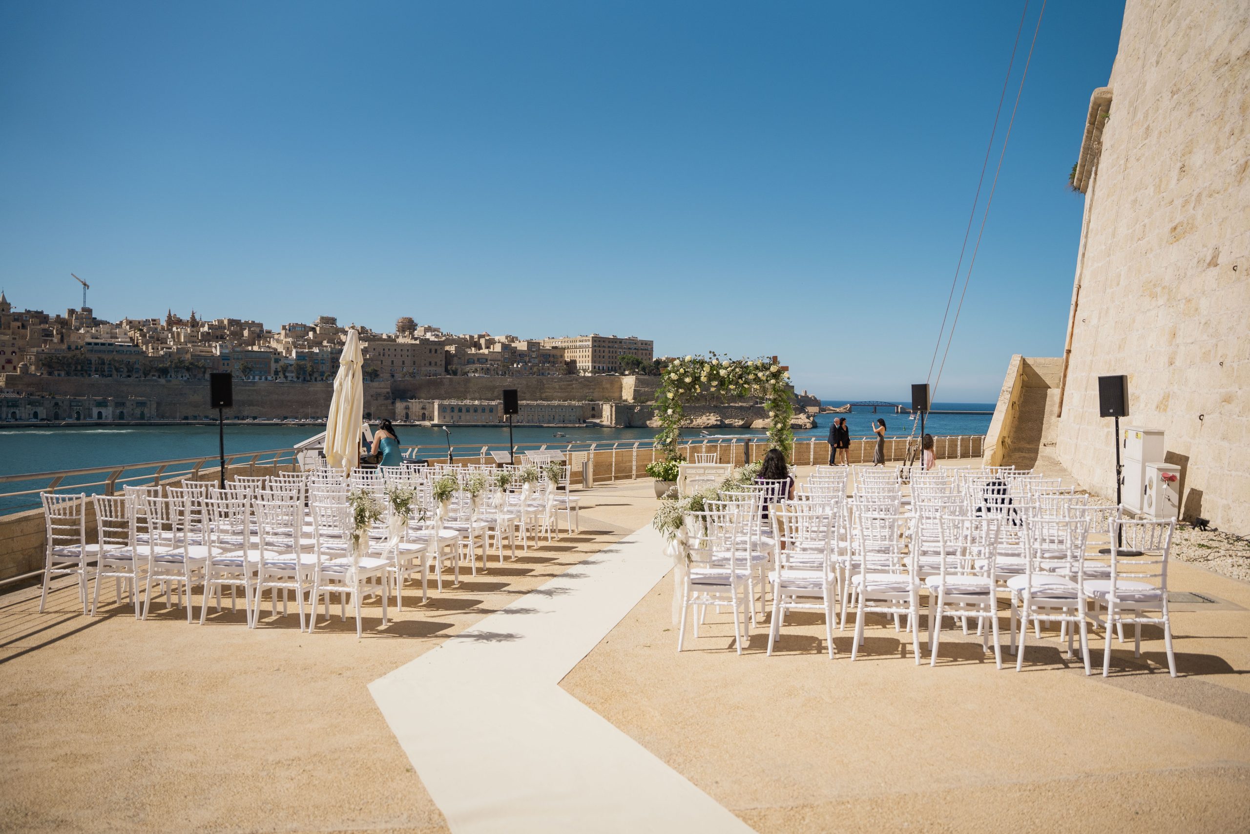 Malta Wedding by the Sea in Valletta malta wedding ceremony by the sea valletta outdoor destination wedding malta